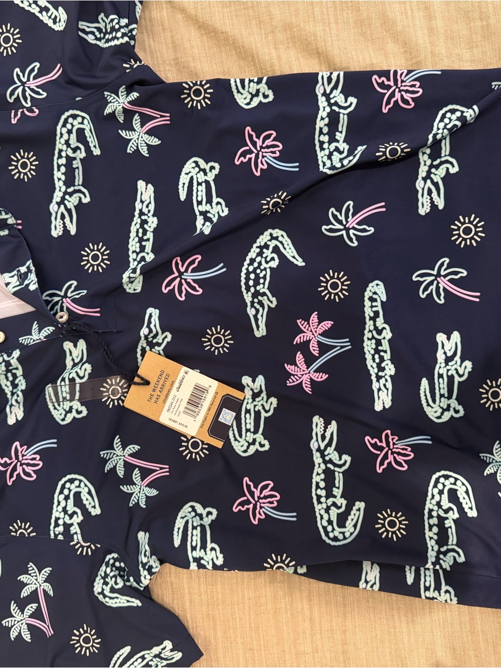 Chubbies Crocodile & Palm Print Top in Pastel Accents